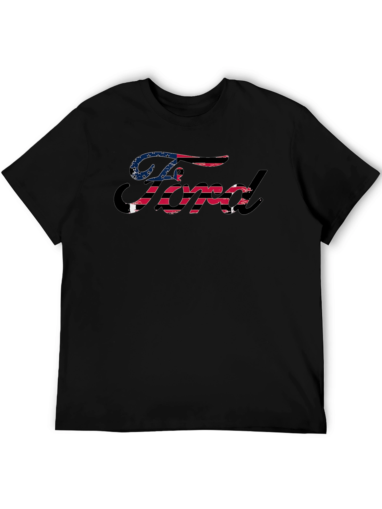 Ford Logo USA Flag Graphic T-Shirt