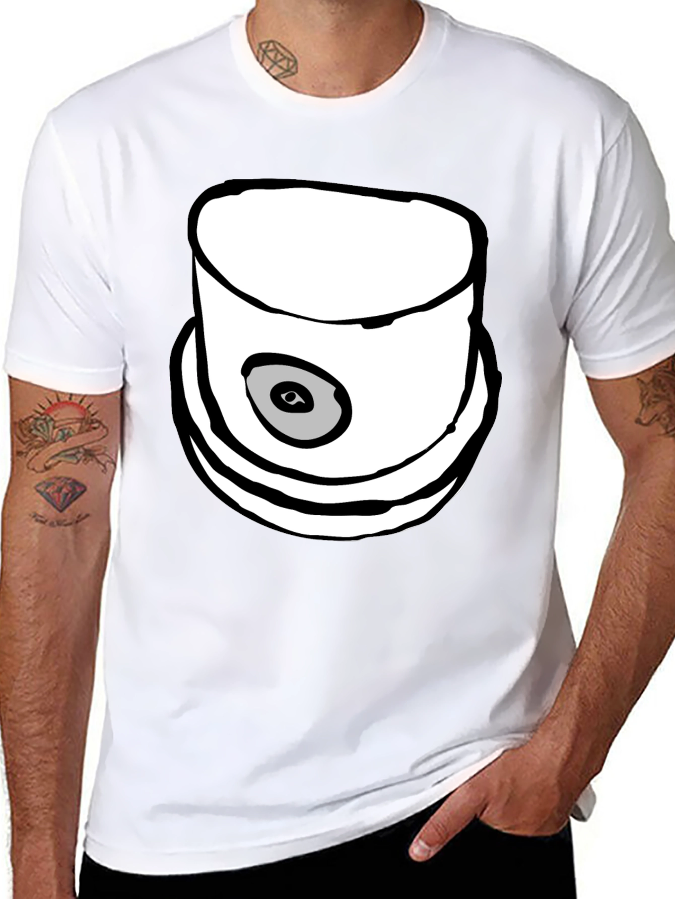 Spray Paint Cap Graphic Tee - Modern Streetwear Style
