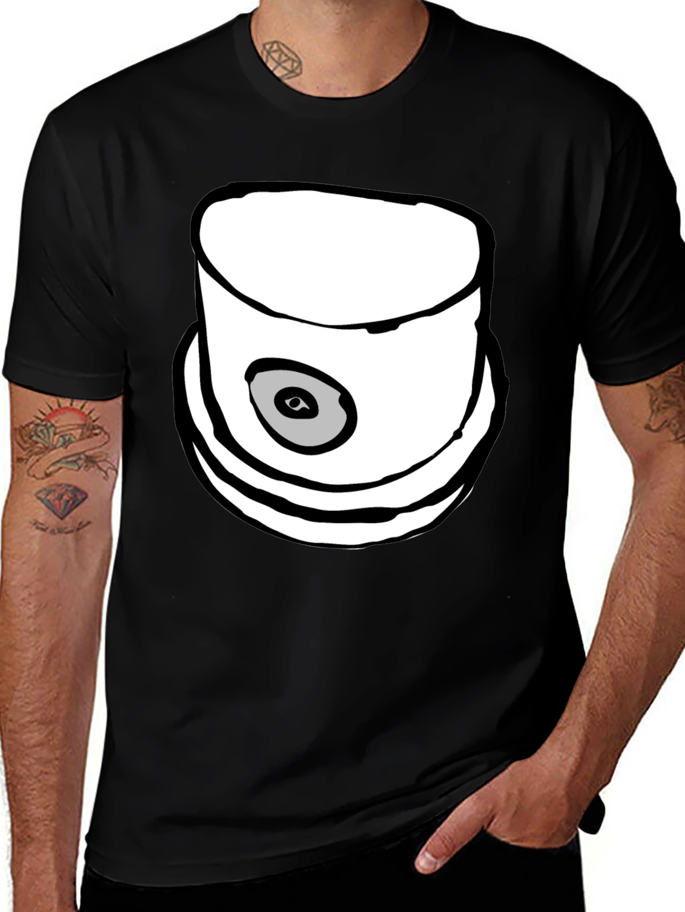 Spray Paint Cap Graphic Tee - Modern Streetwear Style