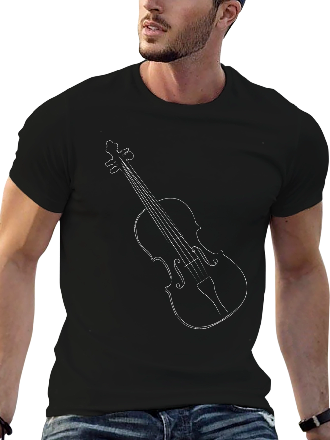 Black Violin Graphic Tee - Musical Instrument T-Shirt