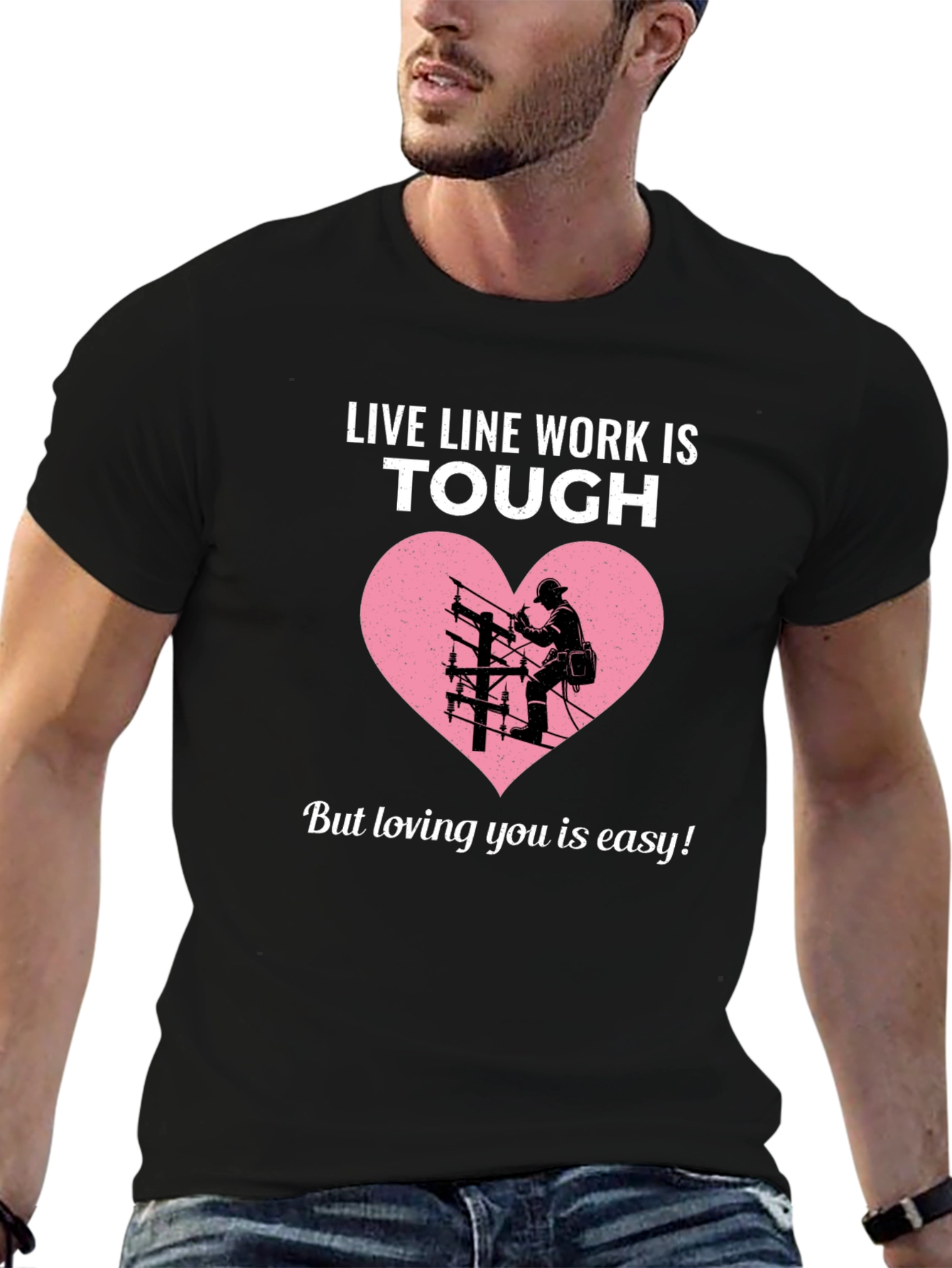 Live Line Work is Tough Graphic T-Shirt