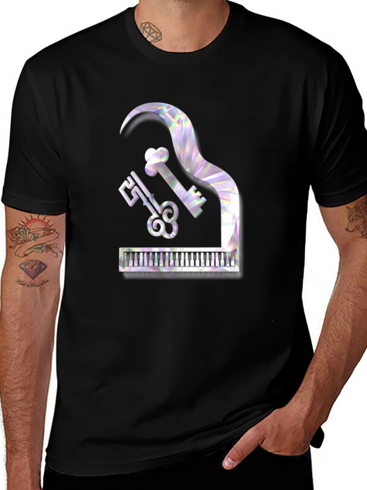 Piano Keys & Music Note T-Shirt - Stylish Musical Tee