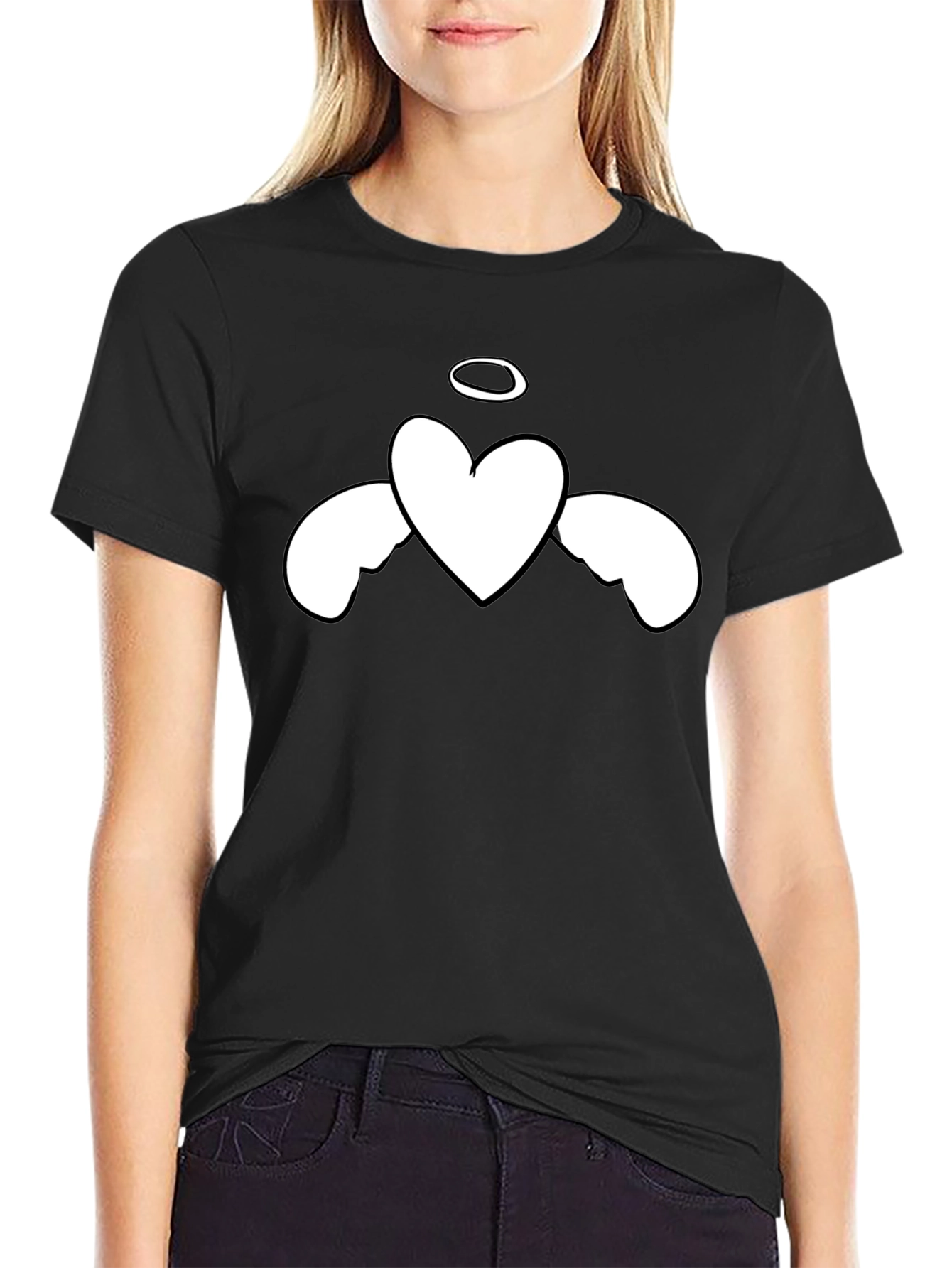 Angel Heart Graphic Black T-Shirt