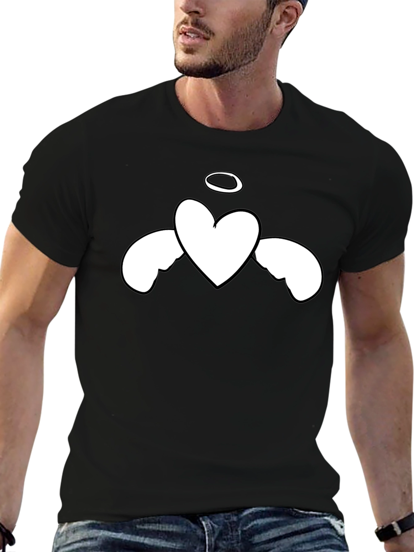 Angel Heart Graphic Black T-Shirt
