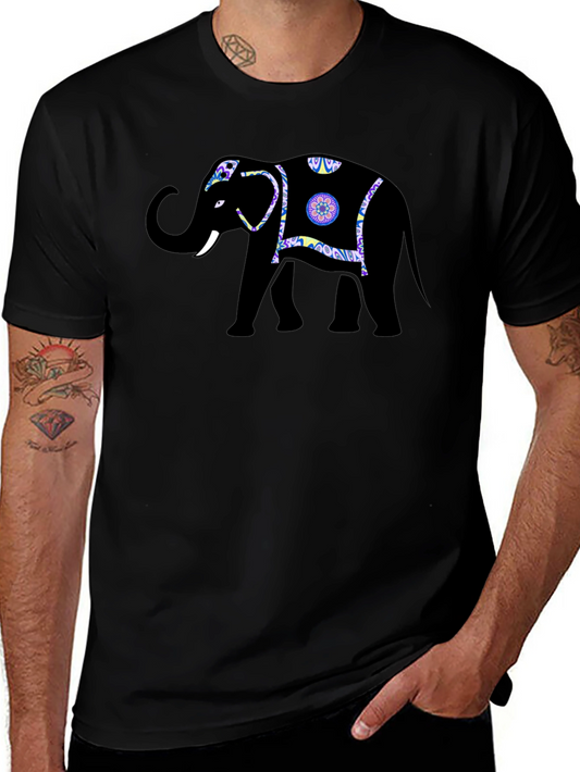 Elephant Graphic Print Crew Neck T-Shirt
