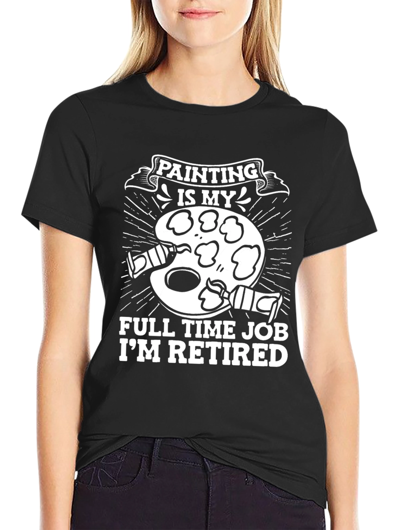Painter Retired Full Time Job Graphic T-Shirt