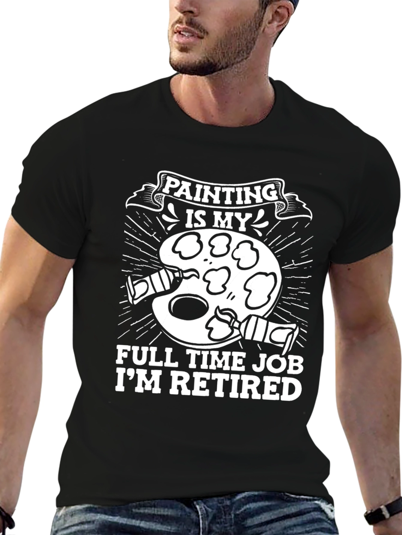 Painter Retired Full Time Job Graphic T-Shirt