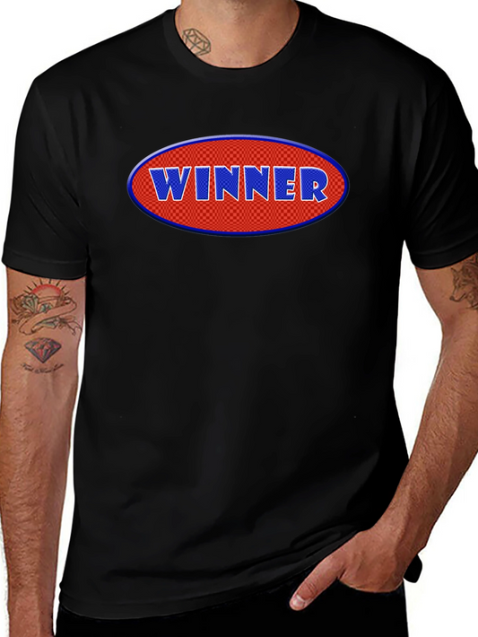 Winner Graphic Tee - Black Cotton T-Shirt