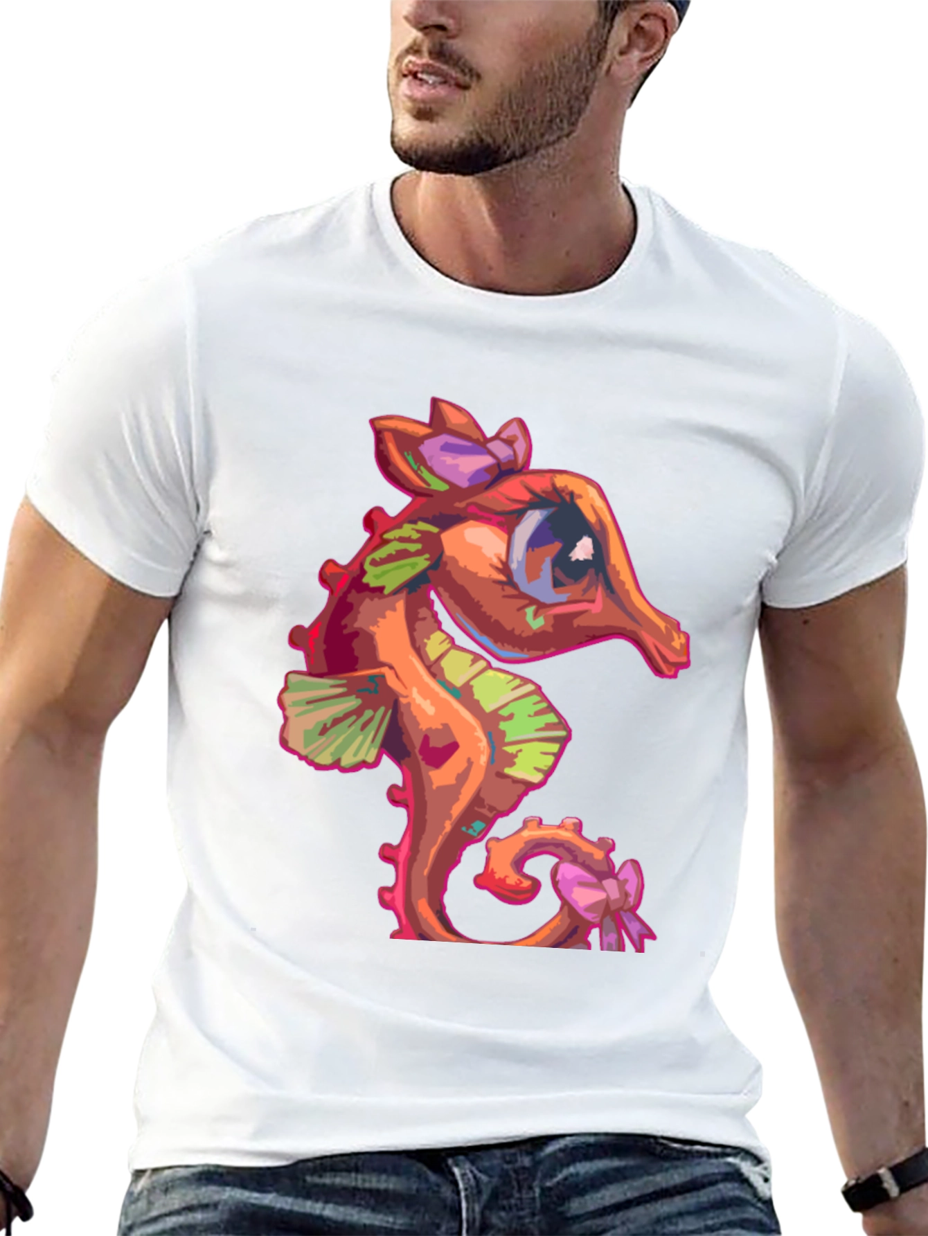 Seahorse Graphic Tee - Cute Cartoon Style