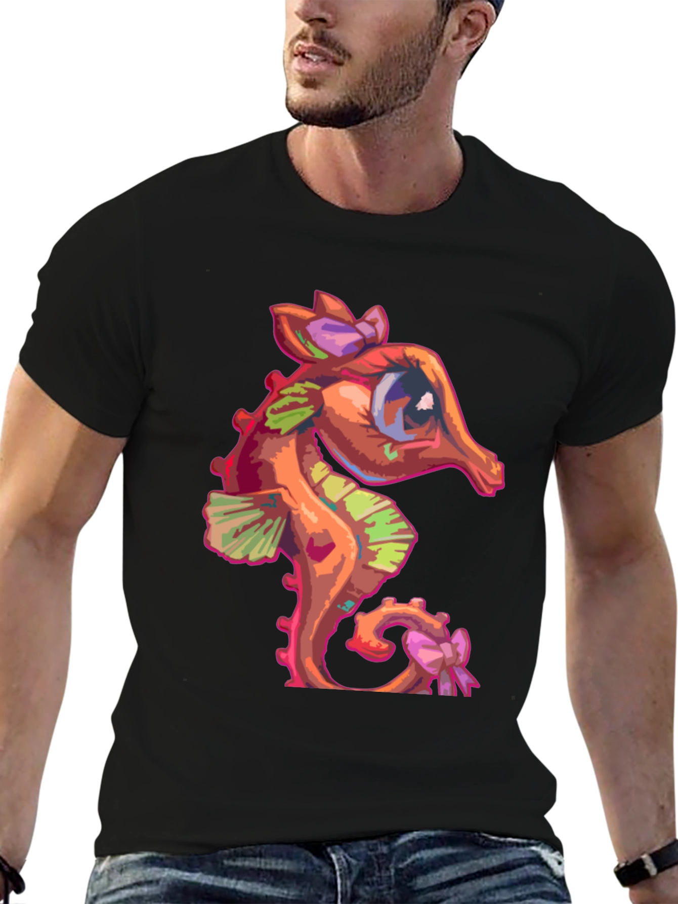 Seahorse Graphic Tee - Cute Cartoon Style
