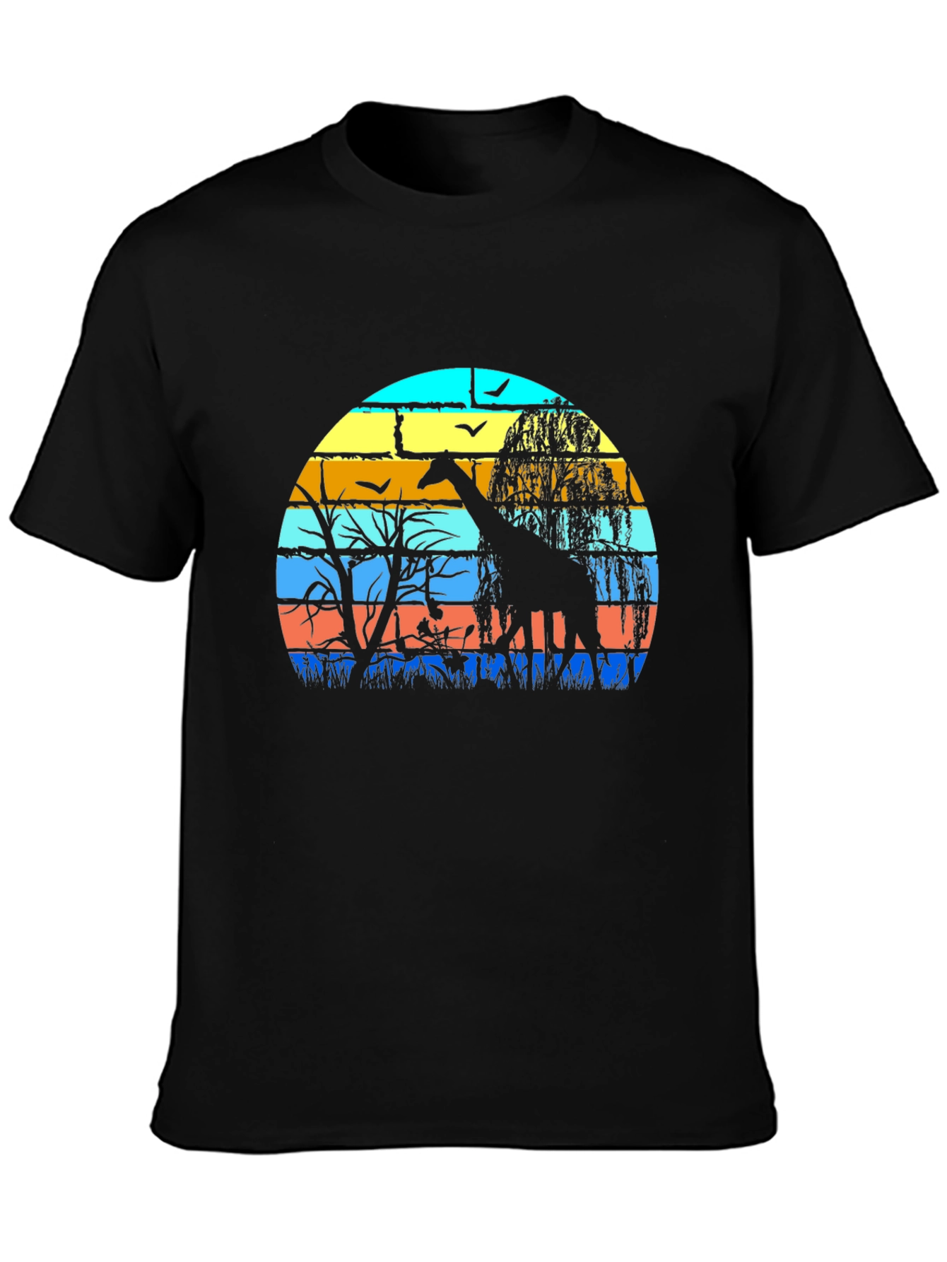 Giraffe Silhouette Graphic Tee - Sunset Safari Style