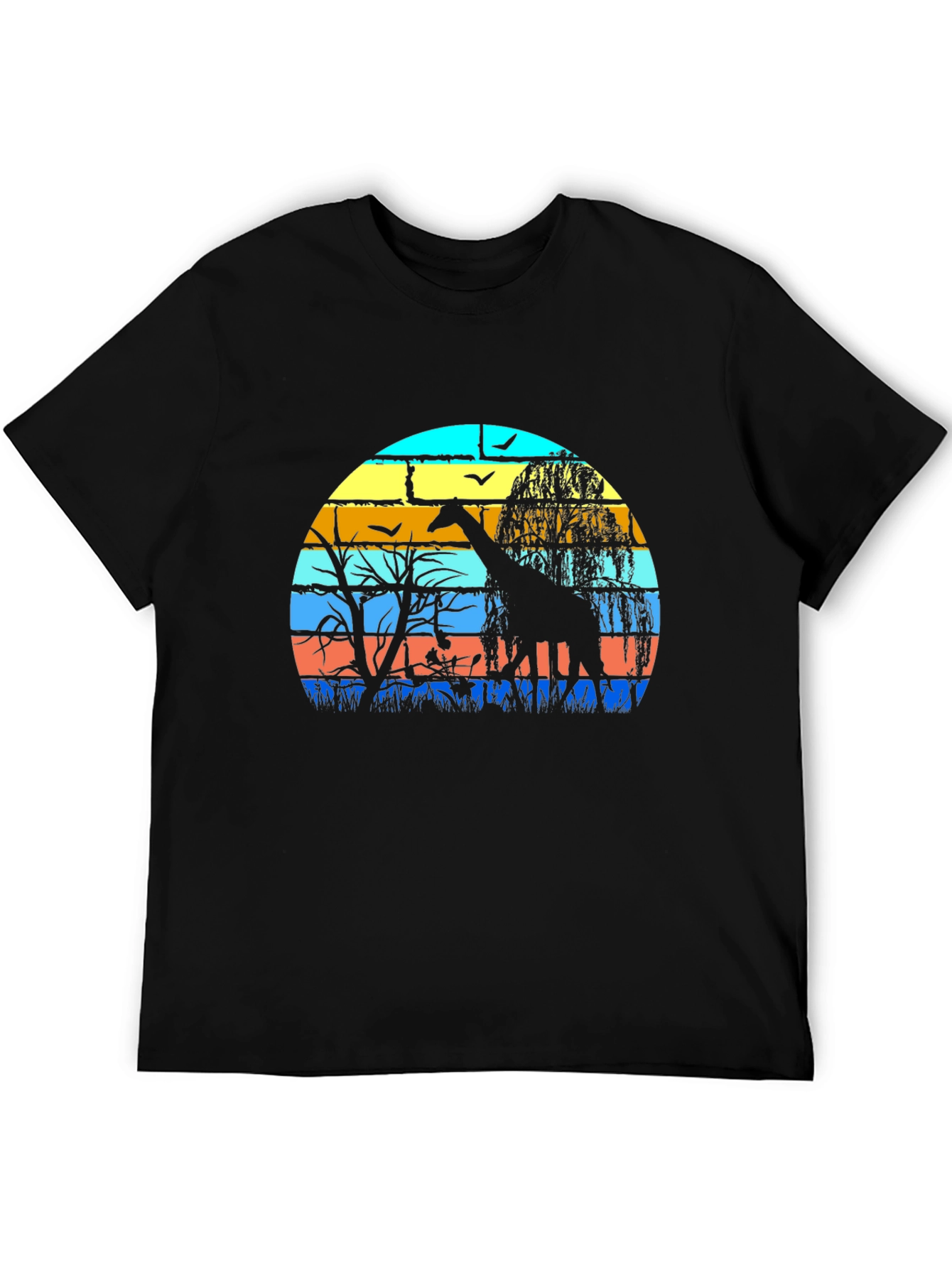 Giraffe Silhouette Graphic Tee - Sunset Safari Style