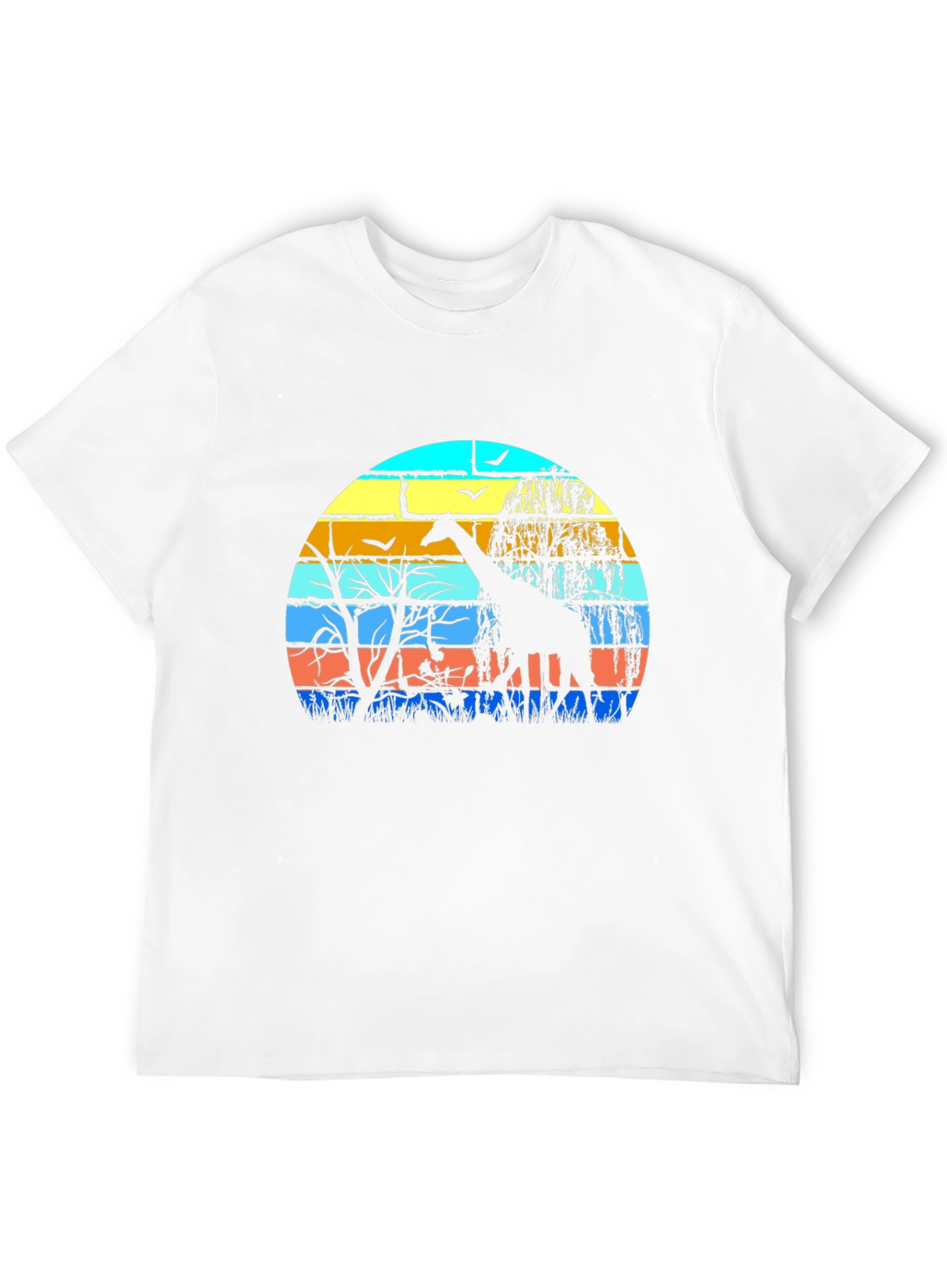 Giraffe Silhouette Graphic Tee - Sunset Safari Style