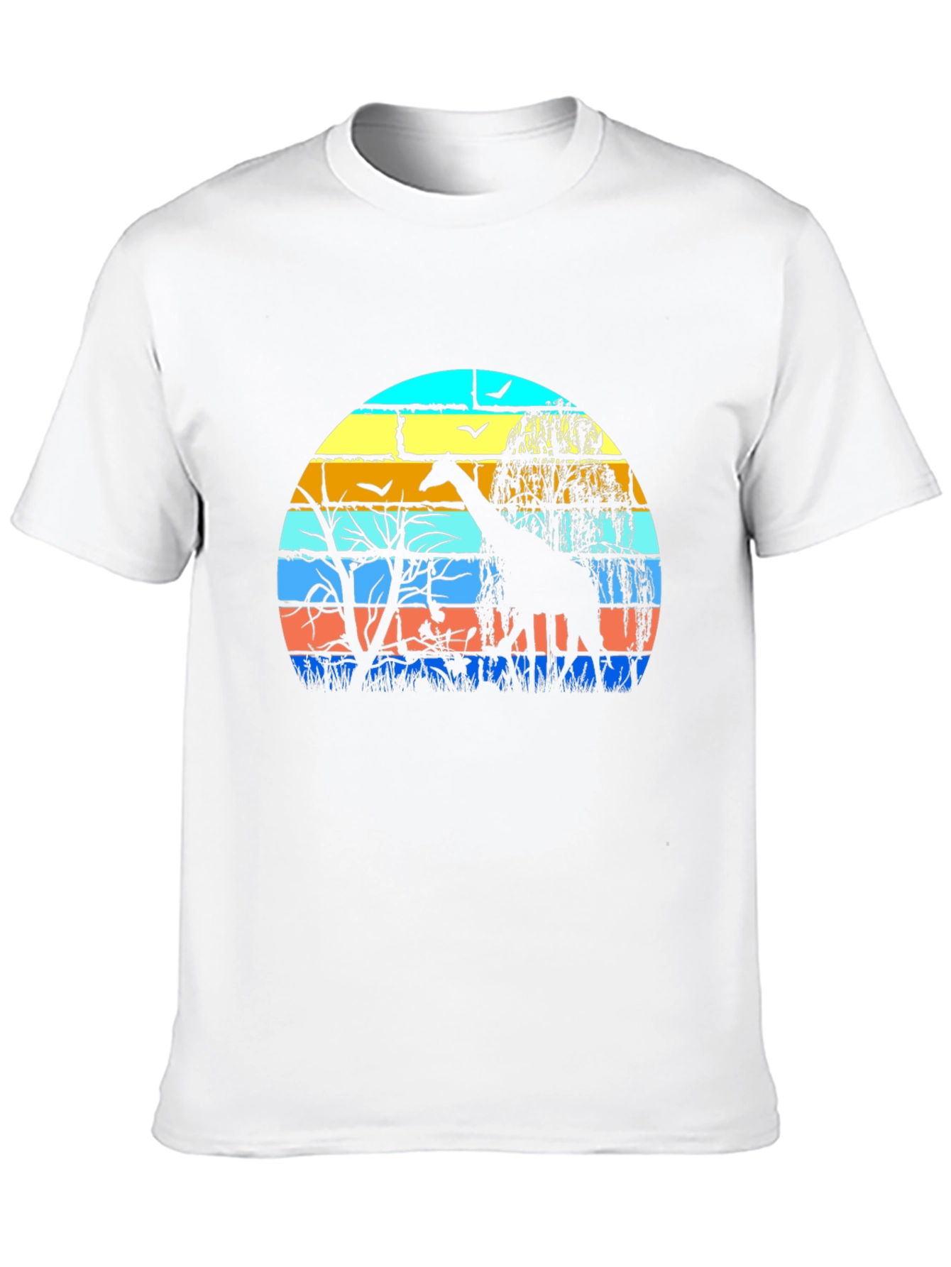 Giraffe Silhouette Graphic Tee - Sunset Safari Style