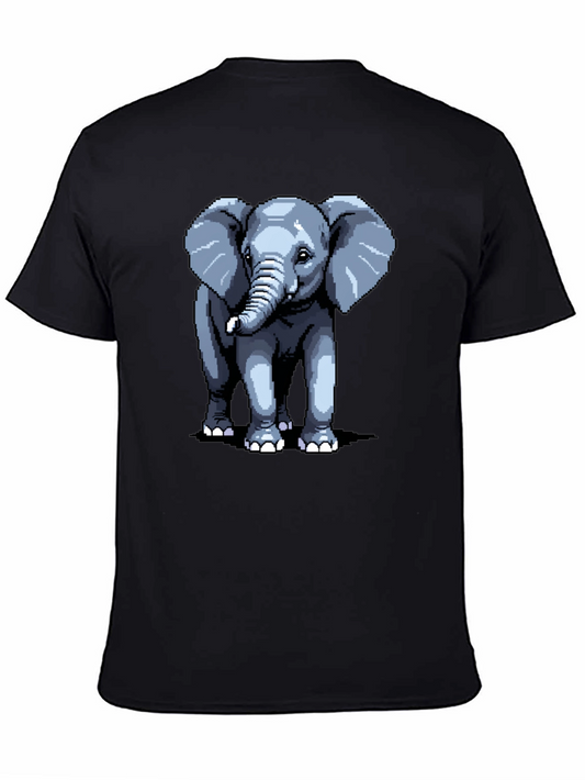 Pixel Elephant Black T-Shirt