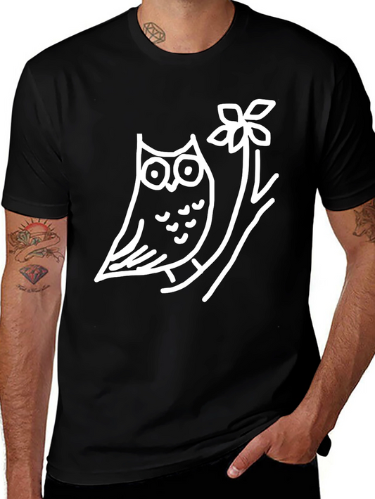Owl on Branch Graphic Tee - Unisex