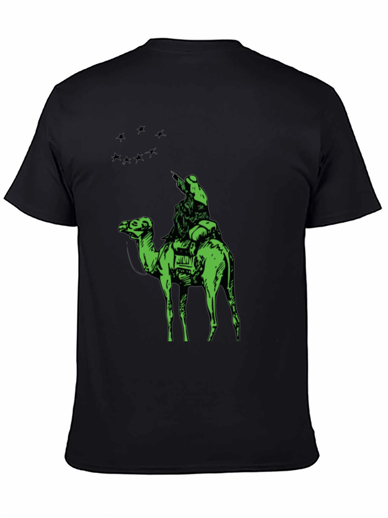 Camel Rider Graphic Tee - Black Cotton T-Shirt