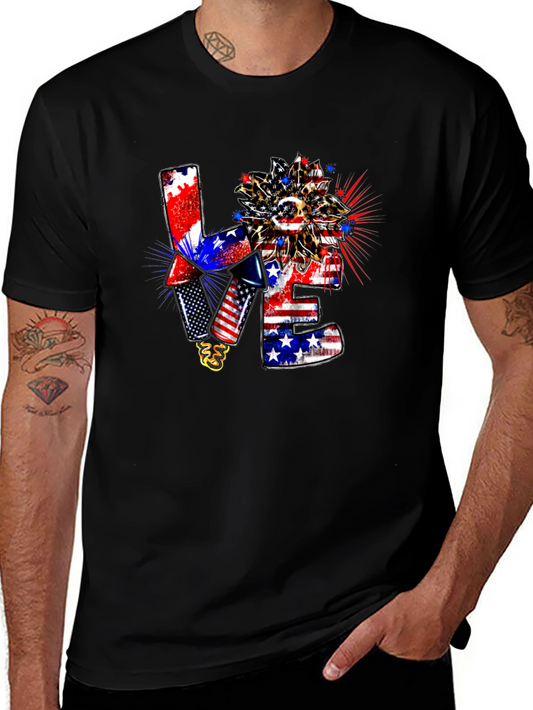 Patriotic LOVE Graphic T-Shirt