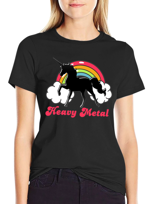 Heavy Metal Unicorn T-Shirt - Black Cotton Tee