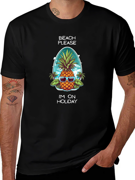 Beach Please Holiday T-Shirt - Pineapple Sunglasses
