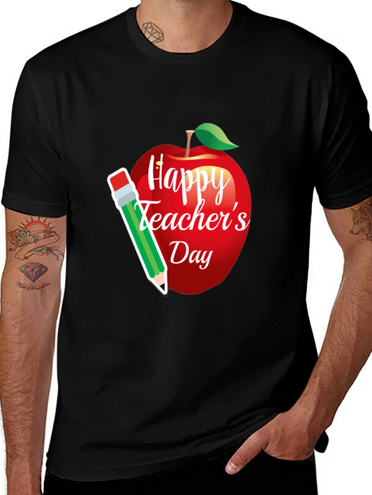 Happy Teachers Day Apple & Pencil Graphic T-Shirt