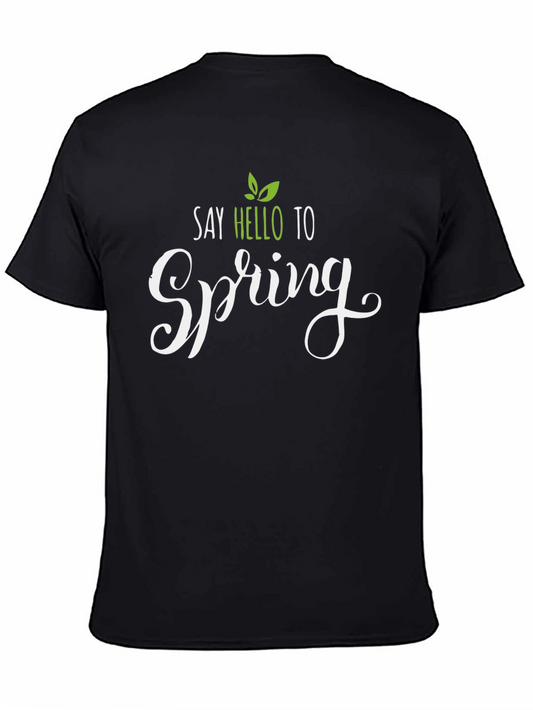 Say Hello to Spring Black T-Shirt