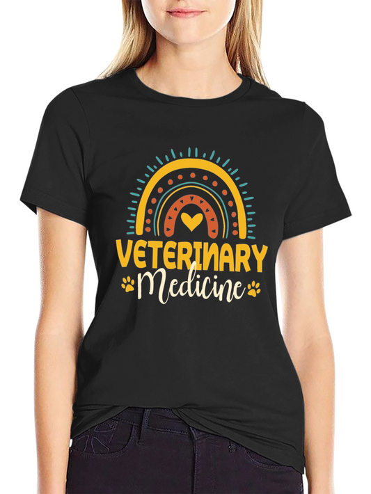 Veterinary Medicine Rainbow Graphic T-Shirt