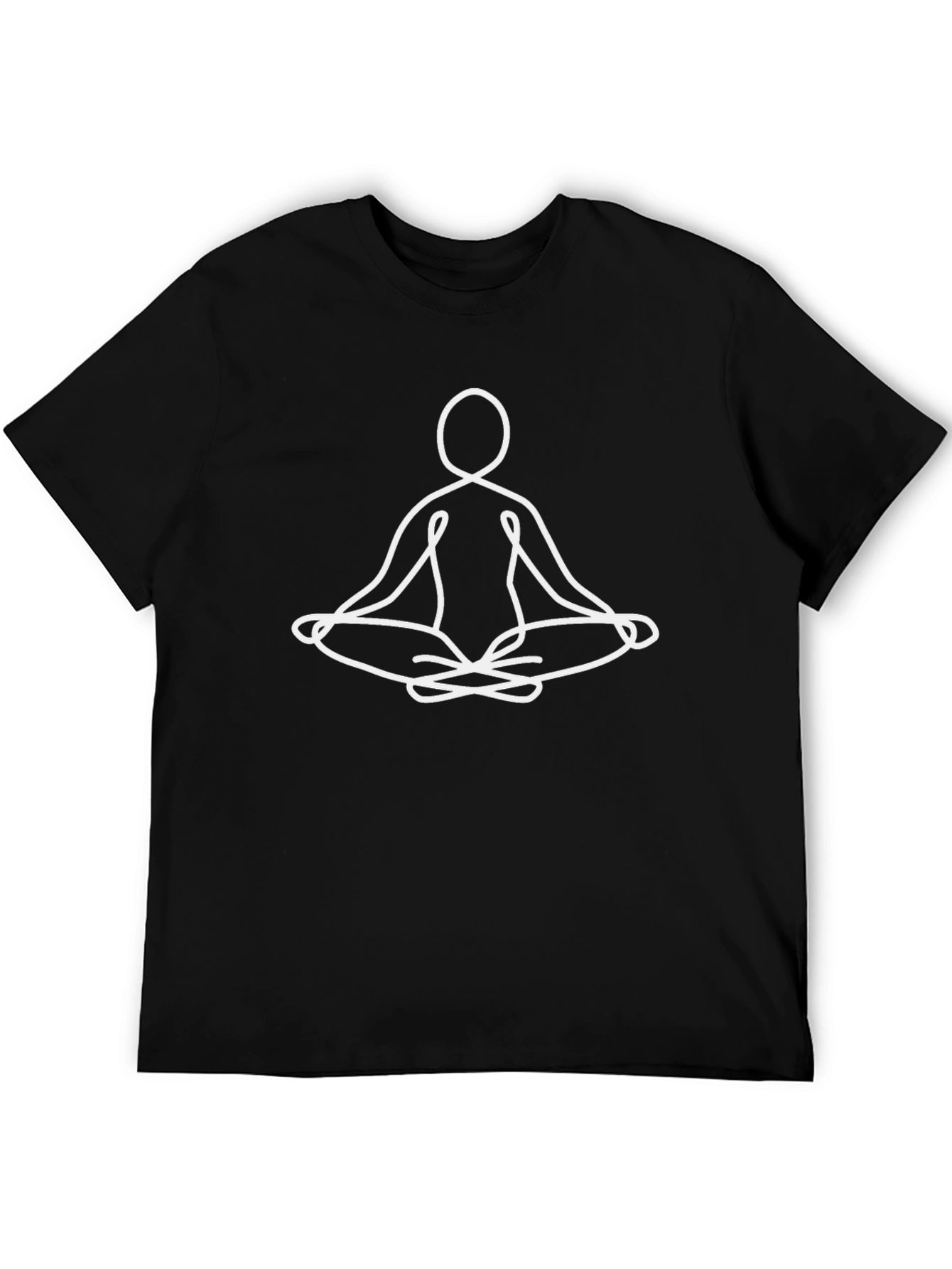 Meditative Pose Graphic Tee - Unisex Black T-Shirt