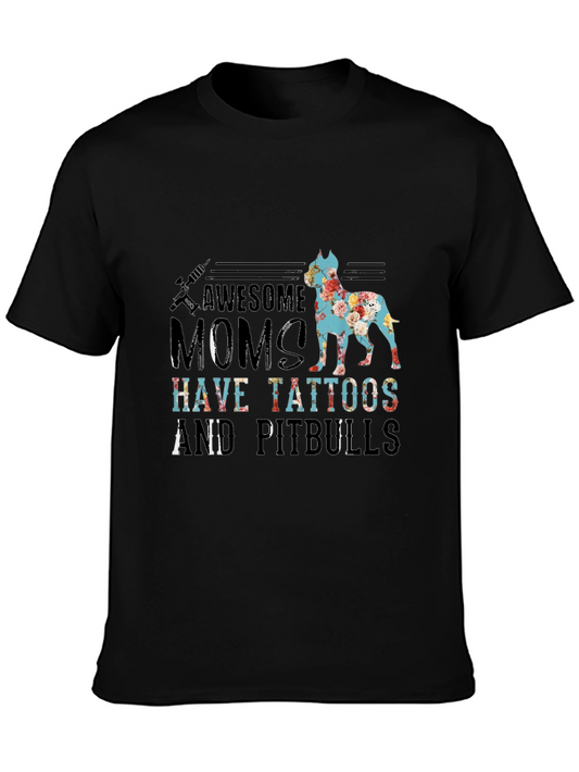 Awesome Tattooed Moms Pitbull Graphic T-Shirt