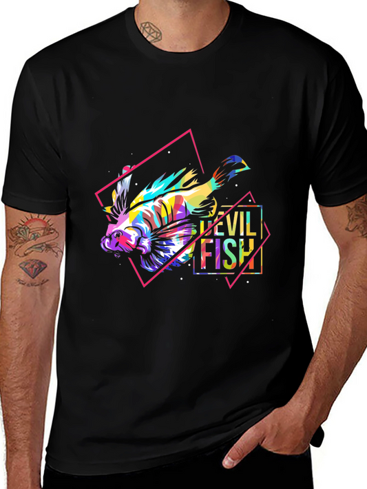 Evil Fish Graphic Tee - Mens Black T-Shirt