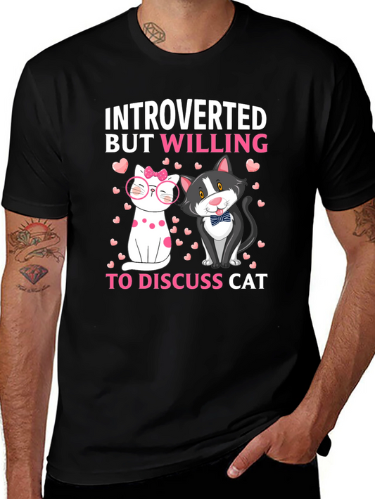 Introverted But Willing To Discuss Cat T-Shirt