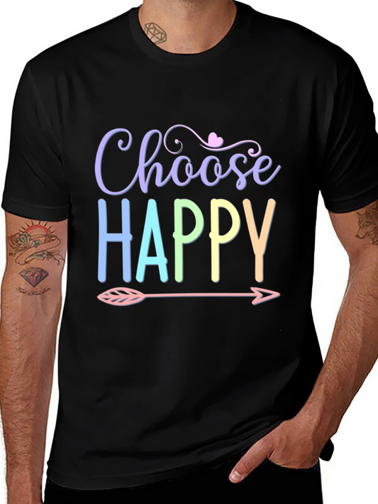 Choose Happy T-Shirt - Trendy Graphic Tee