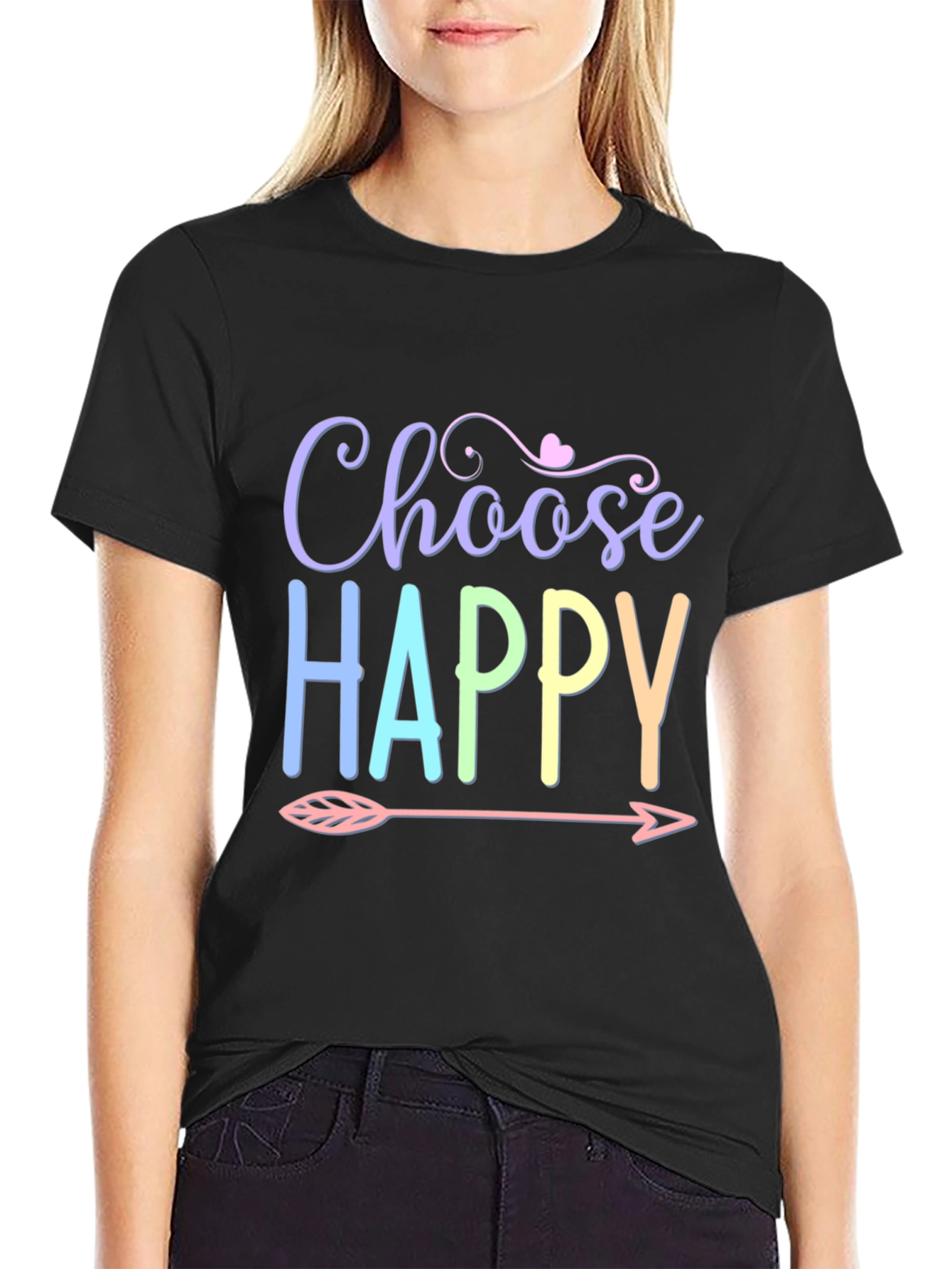 Choose Happy T-Shirt - Trendy Graphic Tee