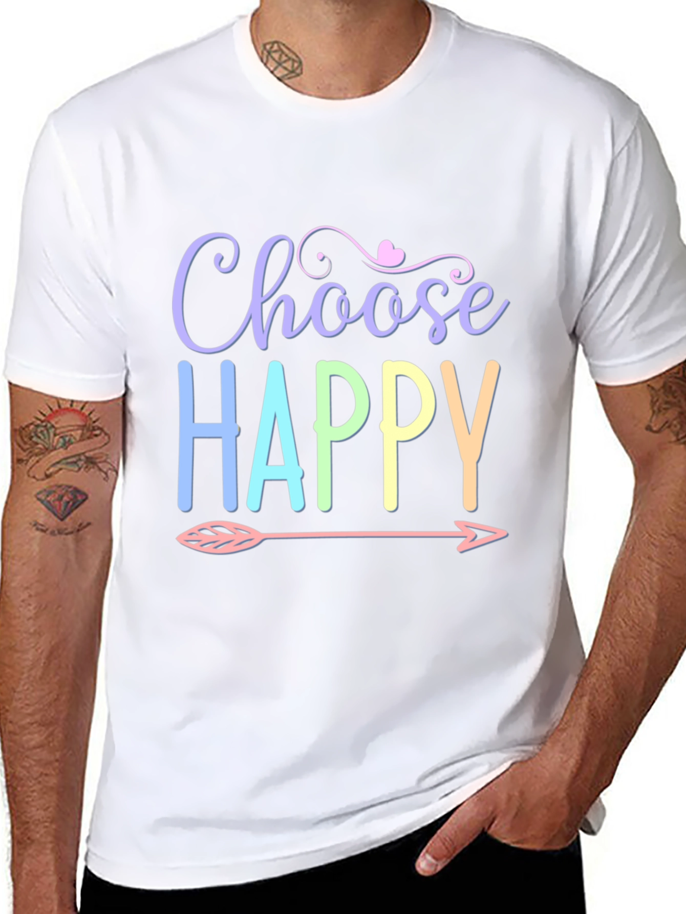 Choose Happy T-Shirt - Trendy Graphic Tee