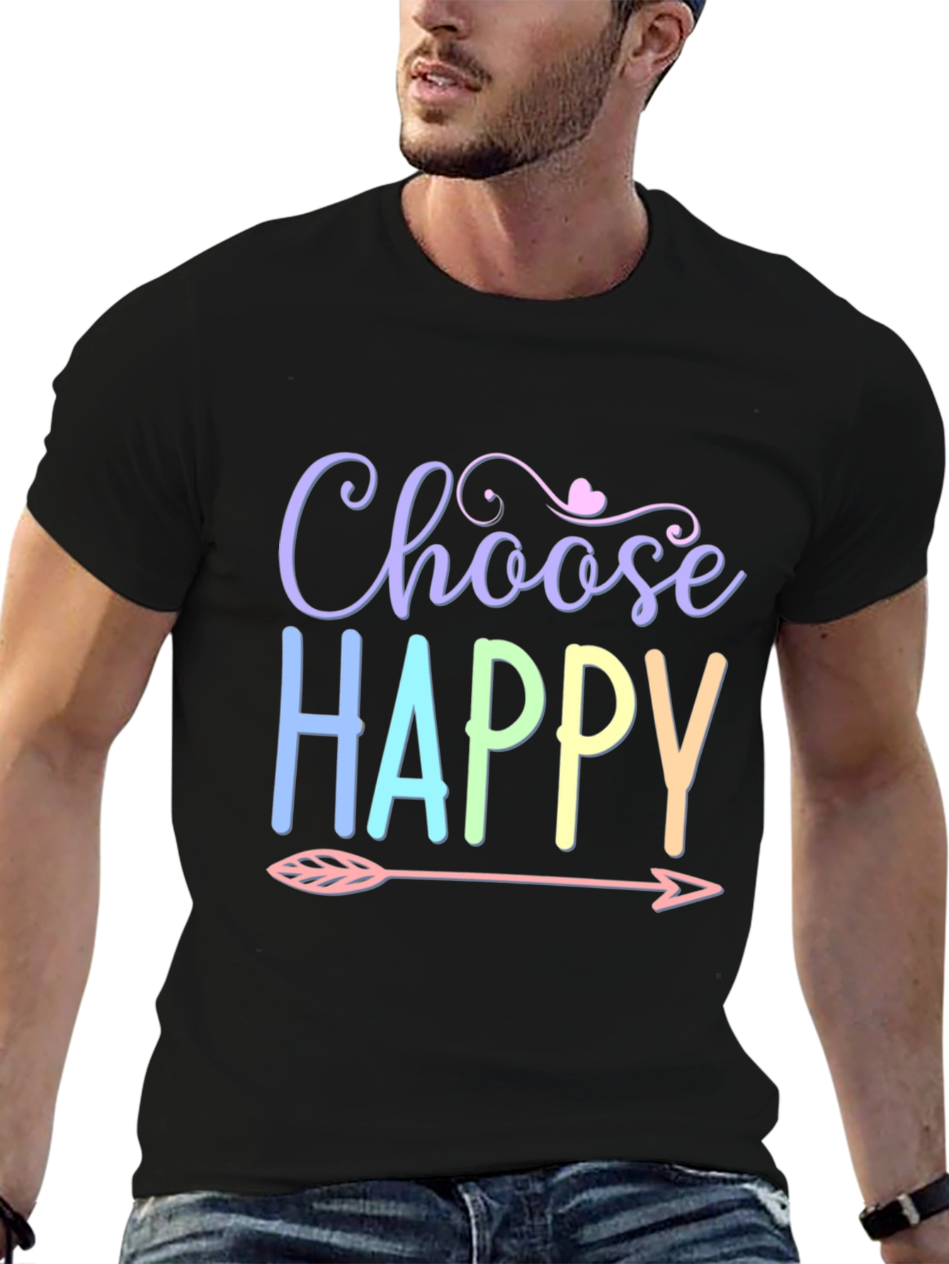Choose Happy T-Shirt - Trendy Graphic Tee