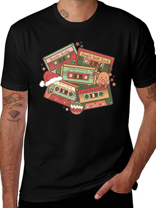 Retro Christmas Cassette Tape Graphic Tee