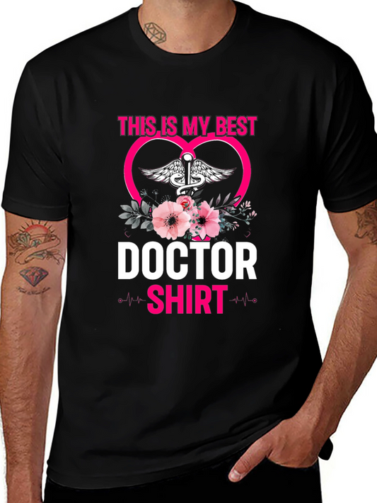 Best Doctor Shirt - Floral Heart Caduceus Tee
