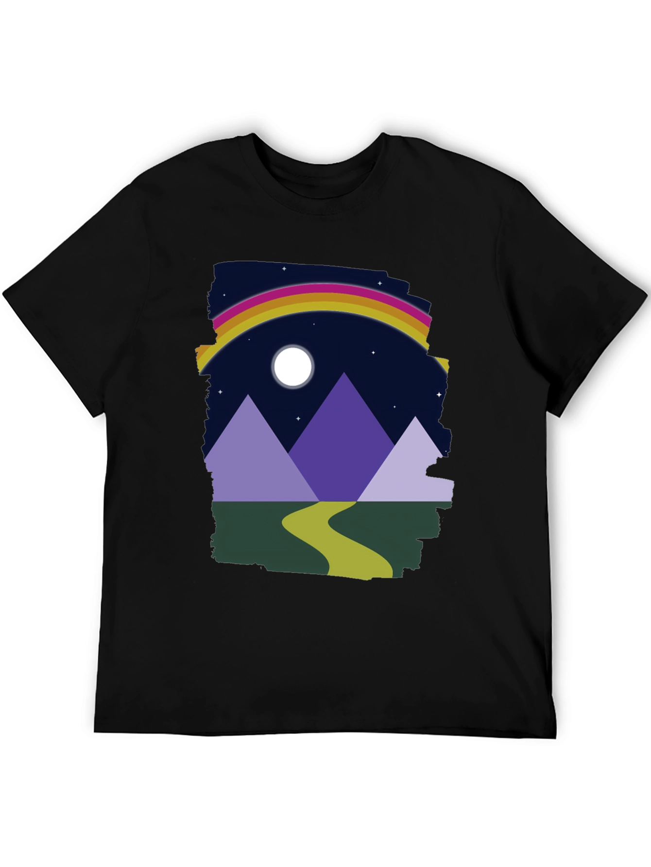 Mountain Rainbow Graphic Tee - Unisex Black T-Shirt