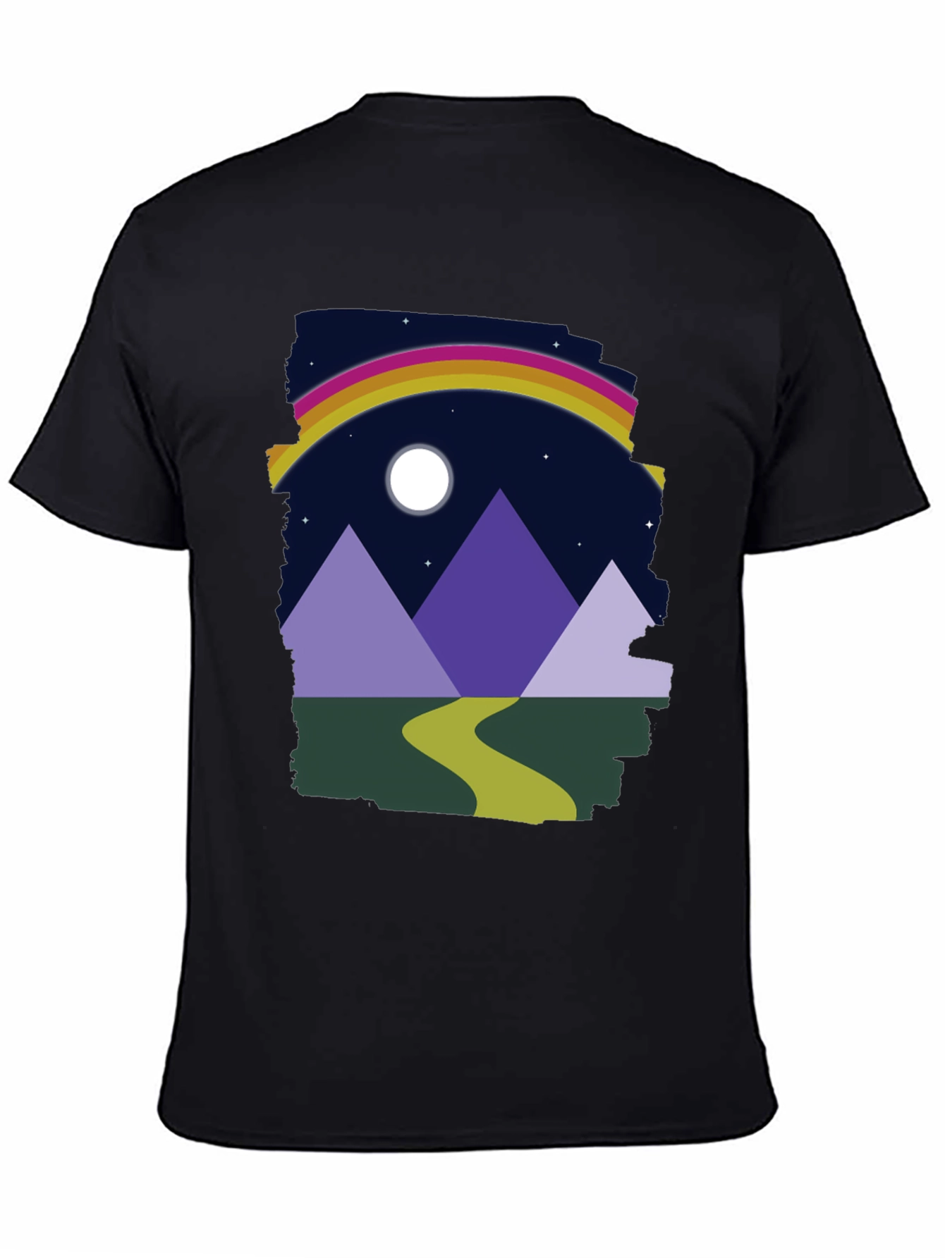 Mountain Rainbow Graphic Tee - Unisex Black T-Shirt