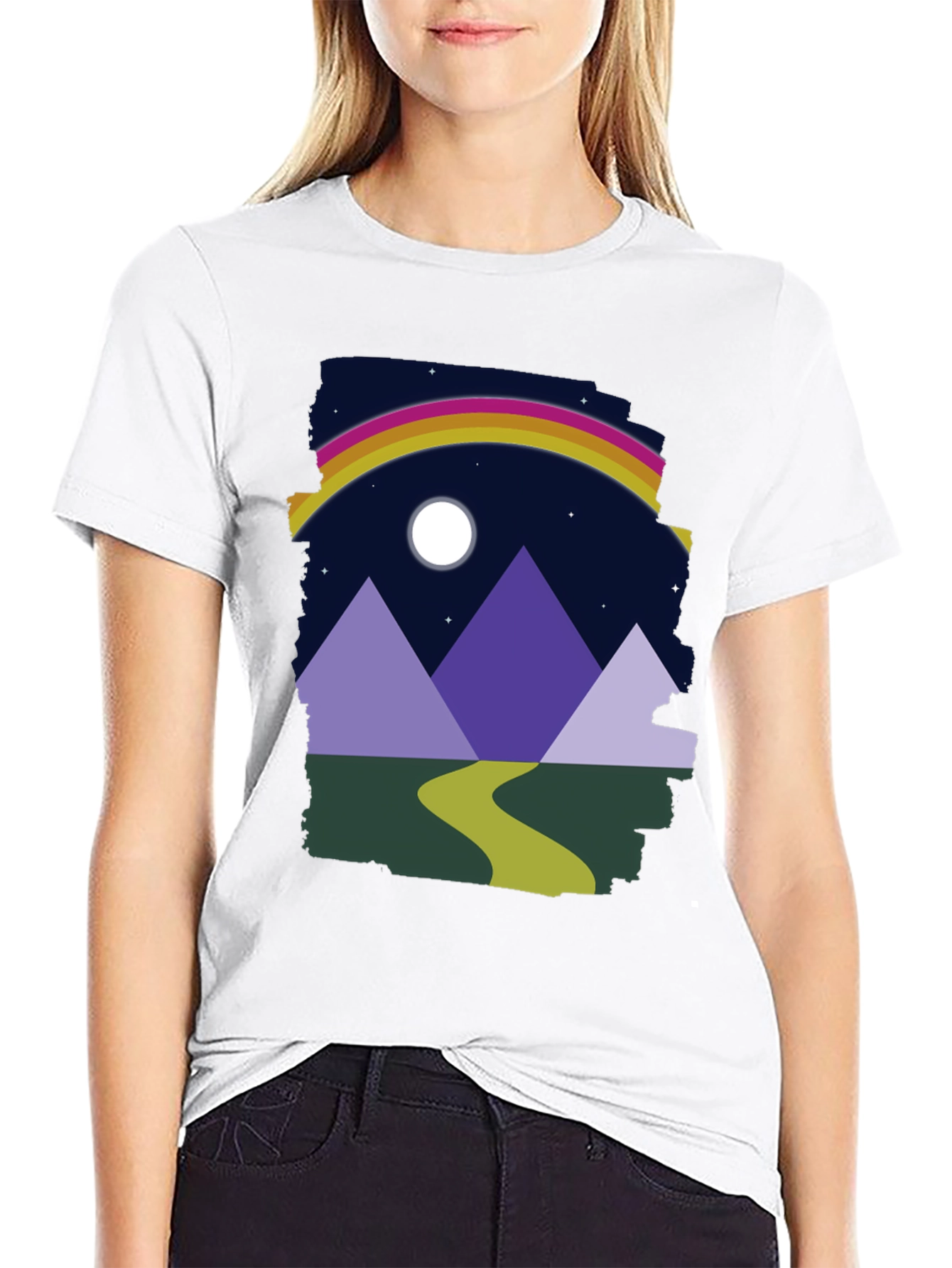 Mountain Rainbow Graphic Tee - Unisex Black T-Shirt