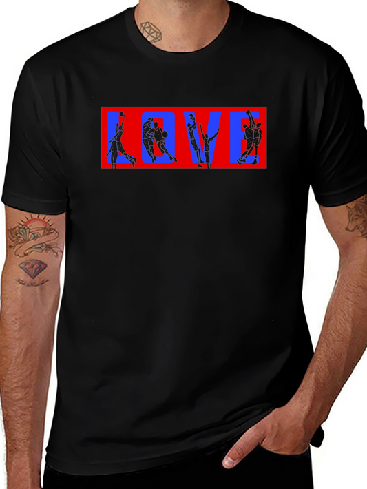 Basketball LOVE Graphic T-Shirt - Black