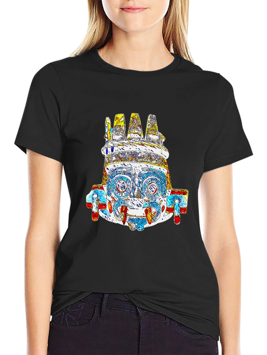 Aztec Art T-Shirt - Black Cotton Tee
