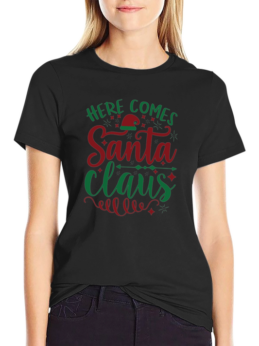 Here Comes Santa Claus Graphic Tee - Holiday Spirit!