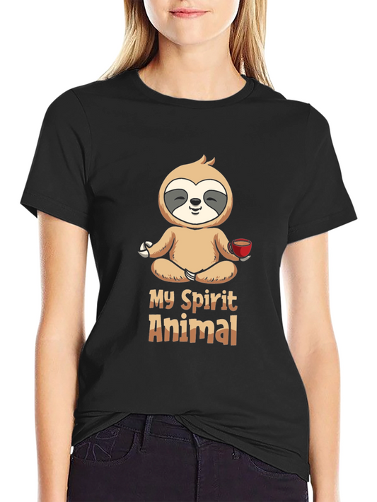 My Spirit Animal Sloth Meditation Black T-Shirt