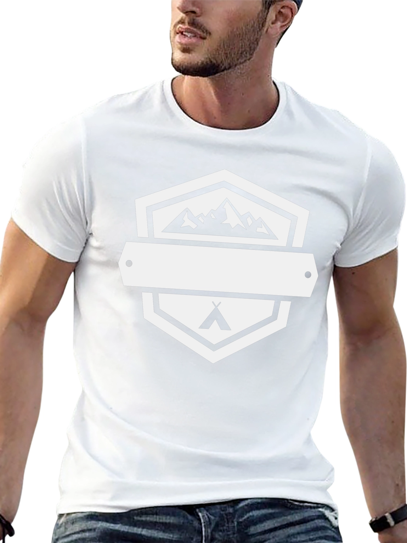 Outdoor Adventure Black T-Shirt - Mountains & Camping