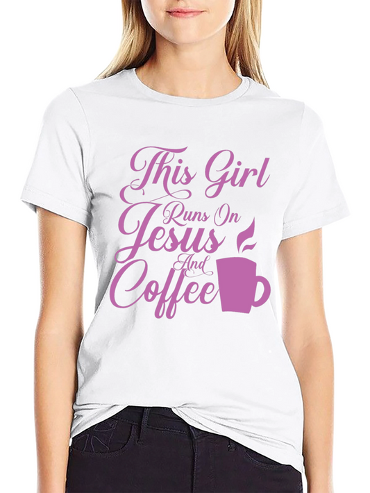 This Girl Runs on Jesus and Coffee T-Shirt