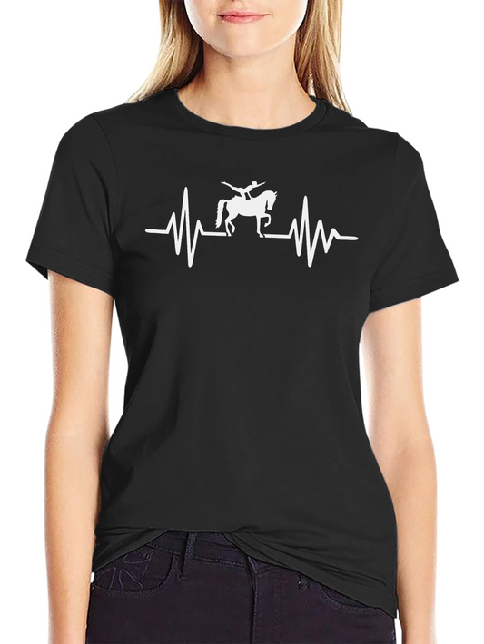 Equestrian Heartbeat T-Shirt - Ride with Passion