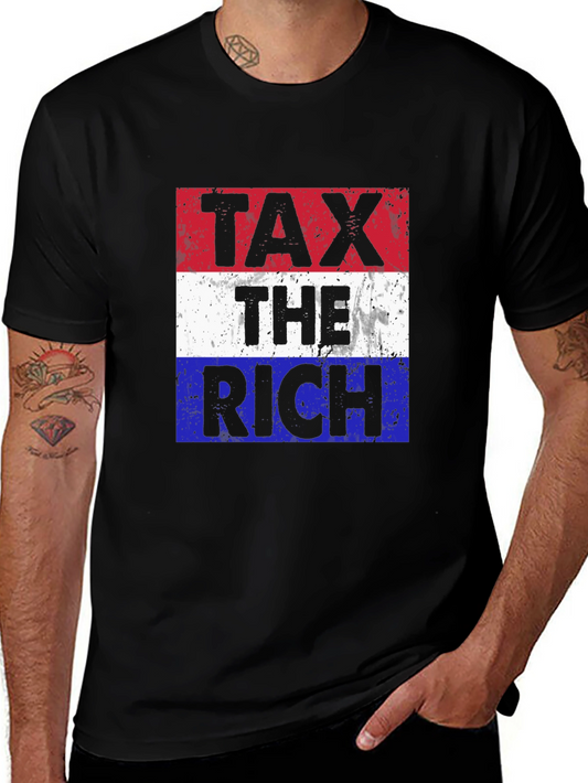 Tax The Rich T-Shirt - Patriotic Distressed Design