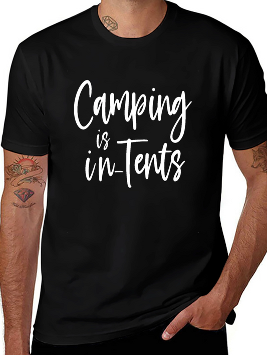 Camping is In-Tents Black T-Shirt