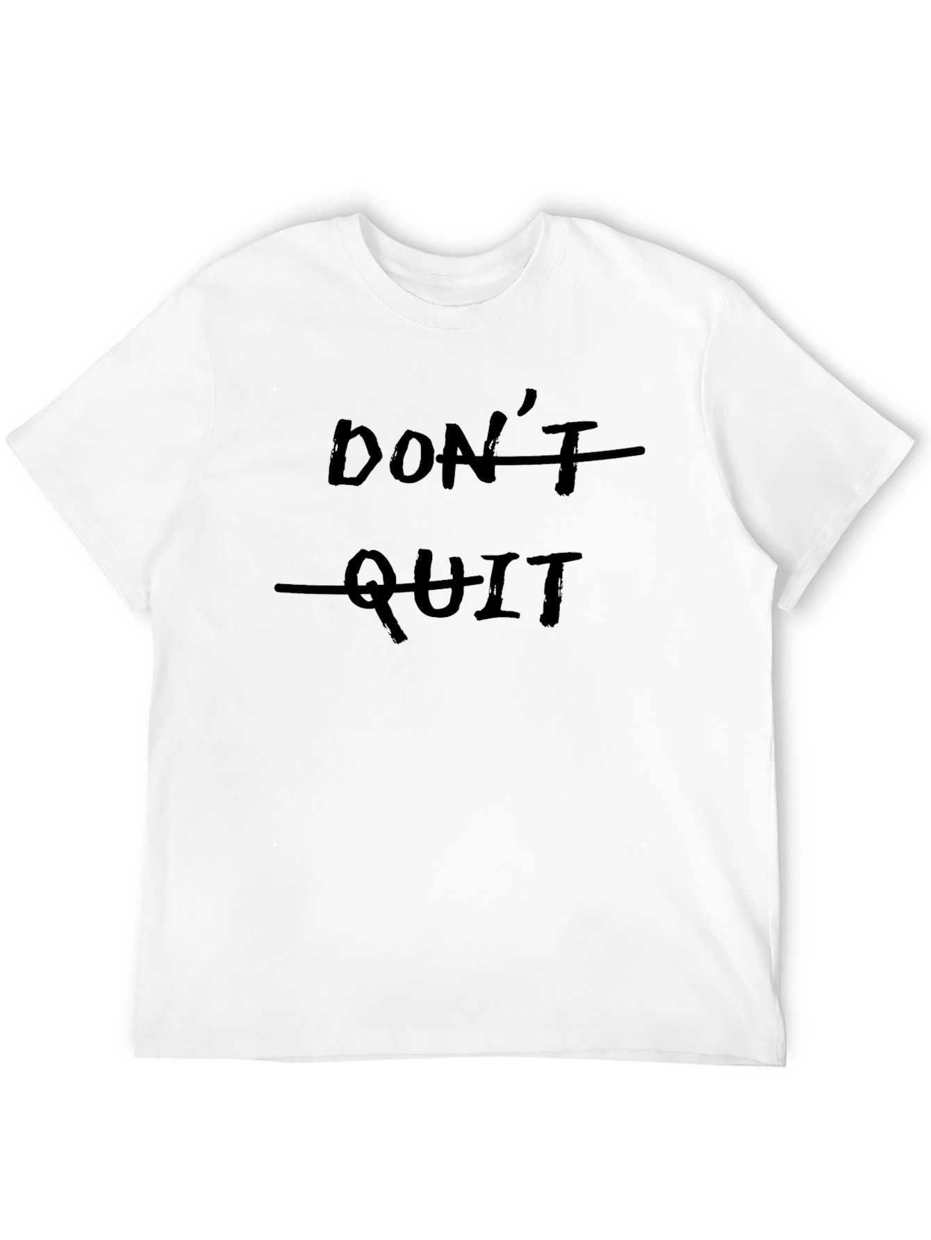 Motivational Dont Quit Graphic Black T-Shirt